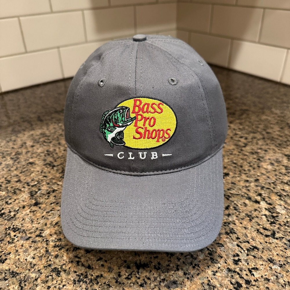 Bass Pro Shops Baseball Cap Hat Adjustable Gray CLUB Fishing Outdoor New